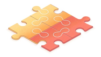 Obraz premium Interlocking Puzzle Piece Solution Logo