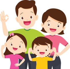 Harmony in Hearth: A lively family radiates happiness and togetherness, their smiling faces and joyful gestures painting a picture of love, care, and unity. Perfect for showcasing themes of home.