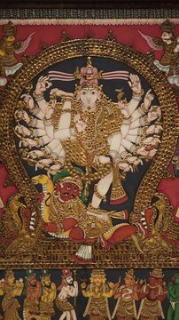 Shiva Urdhva Tandava Is One Of Form Tandava, Where Shiva Raises His Right Leg To Level Of His Forehead To Prove His Skill In Dance Duel With Goddess Kali To Subdue Her Fury
