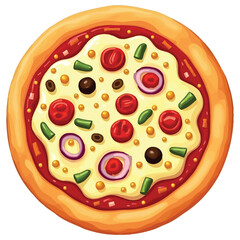 pizza on a white background