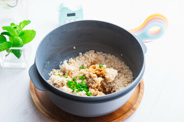 味付けしたオートミールの米化