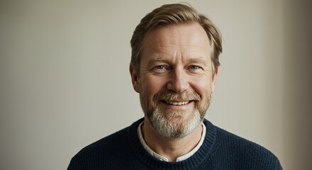 Fototapeta premium Portrait of a Smiling Middle-Aged Man