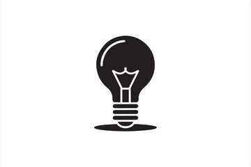 Creative Vector Light Bulb Silhouette with Glossy Accent and Bold Shape