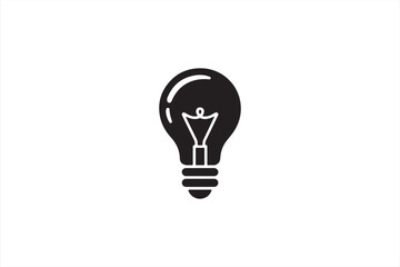 Simple Light Bulb Icon in Blue Outline Style Representing Ideas and Power