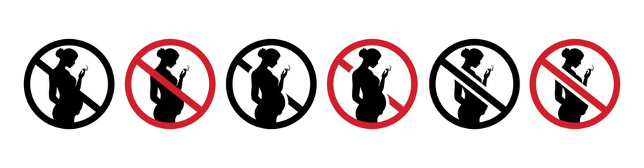 Silhouette No smoking women pregnant collection