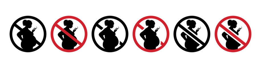 Silhouette No smoking women pregnant collection