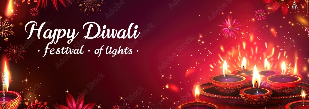 Fototapete diwali background with fireworks and firecrackers illustration vector design with the text 
