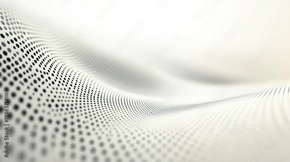 Poster abstract black and white background with wave pattern, and halftone dot texture for modern art and t