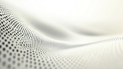 Abstract black and white background with wave pattern, and halftone dot texture for modern art and technology design