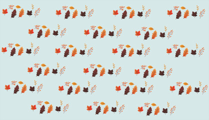Seamless pattern with acorns and autumn oak leaves in Orange, Beige, Brown and Yellow. Perfect for wallpaper, gift paper, pattern fills, web page background, autumn greeting cards.