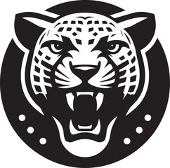 Black and White Jaguar Vector Illustration – Minimalist Wild Cat Silhouette Art	