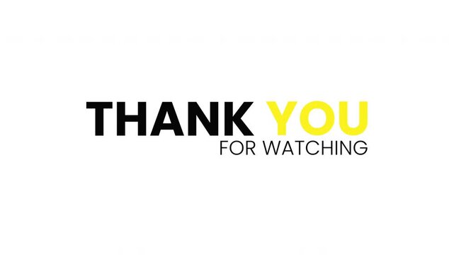 Thank you for watching on white background. Suitable for end screens, video outros, social media posts, or website appreciation messages. Video 4k