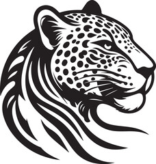 Black and White Jaguar Vector Illustration – Minimalist Wild Cat Silhouette Art	
