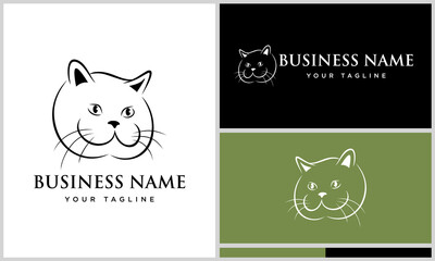 Cute Cat Logo Design Variations.