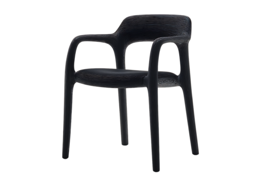 Modern black chair design minimalist furniture contemporary seating,On Transparent Background, Isolated on white