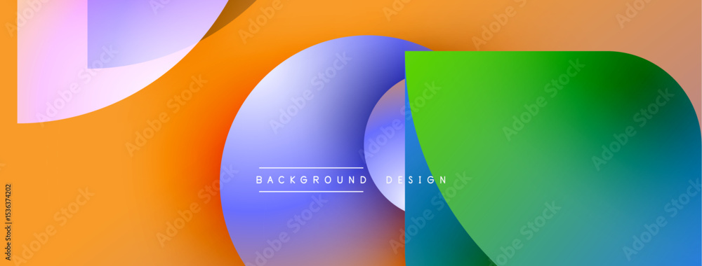 Poster Abstract colorful shapes overlap. Gradient hues create dynamic visual effect. Modern design element for backgrounds, banners.