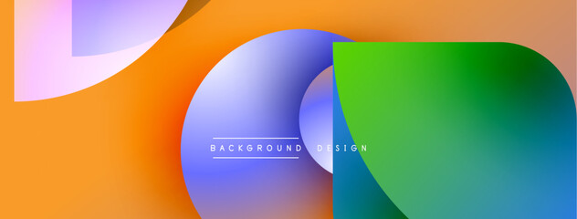 Obraz premium Abstract colorful shapes overlap. Gradient hues create dynamic visual effect. Modern design element for backgrounds, banners.