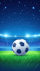 Naklejka premium Night Football Stadium Scene Illustration