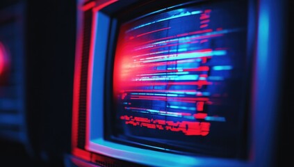 Close-up view of server hardware with illuminated lights in a modern data center, showcasing technology and connectivity.