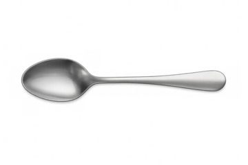 Classic silver spoon isolated on transparent background, perfect for showcasing food products or culinary concepts