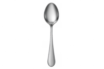Classic silver spoon resting on a transparent background, perfect for enhancing food and dining projects with an elegant touch