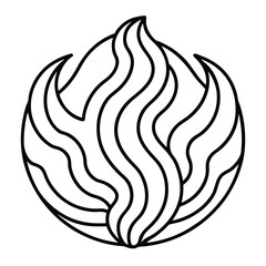 Minimal Wavy Line Vector Doodle Illustration in Black and White