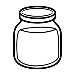 Black and White Line Art of Honey Jar Minimal Design
