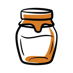 Black and White Vector of Honey Jar Line Art Design
