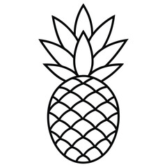 Minimal Pineapple Vector Line Art Illustration