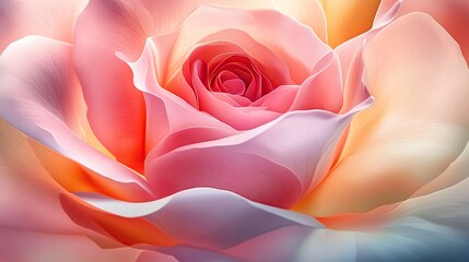 Close-up of a beautiful pink rose in bloom, its delicate petals showcasing nature's beauty, perfect for love and romance