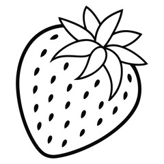 Minimal Black and White Vector of Strawberry Design