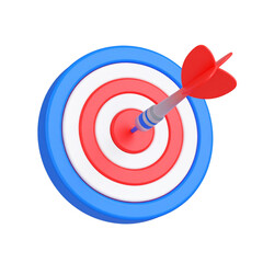 Target with arrow hitting the bullseye, symbolizing success in business and marketing goals