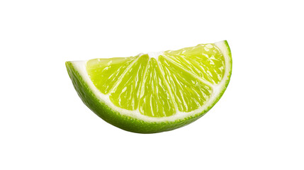 Fresh lime wedge with vibrant green color