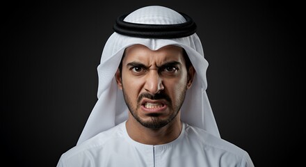 Portrait of an Angry Arab Man