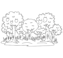 Cute cartoon hand drawn mix fruits gardwn.