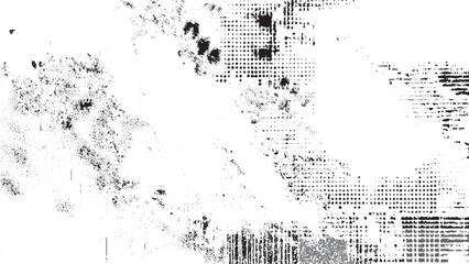 Abstract Black and White Grunge Texture Background with Speckles Dots Lines and Geometric Patterns vector