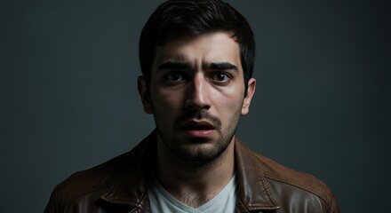 Fearful Expression: A Man's Shocked Face