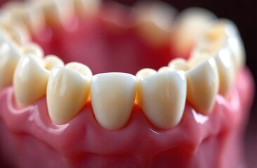mock-up of gums and teeth. advertising of a dental clinic. medical concept.