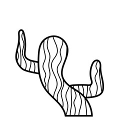Line Stylized Abstract Cactus