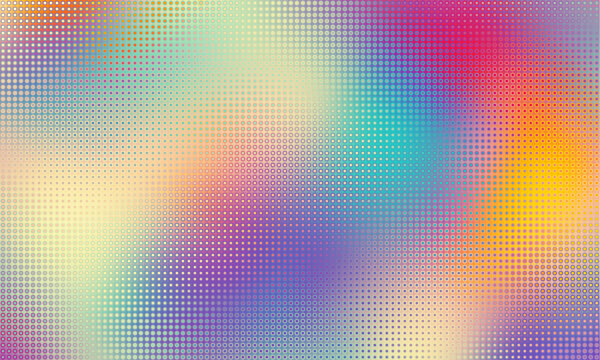 Pixilated abstract Energy background. Halftone effect. Vector image. Small particles with overlay moire effect