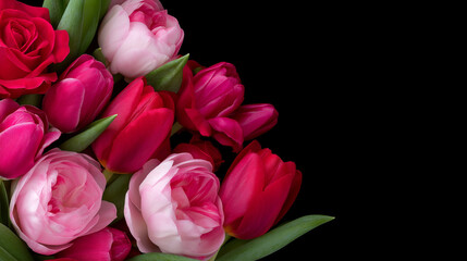 Obraz premium Vibrant red and pink flowers for floral arrangements