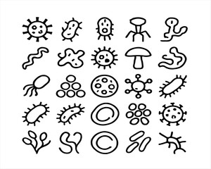 Vector Set of Cartoon Icons for Web Featuring Nature, Animals, Hearts, and Love Symbols in a Vintage Doodle Style