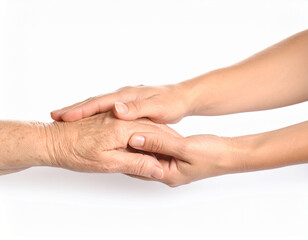 Mano de hombre y mano de mujer unidas en concepto de ayuda o amistad y confianza
