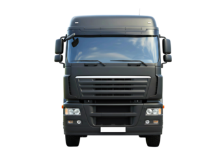 semi truck cab front view isolated on transparent background