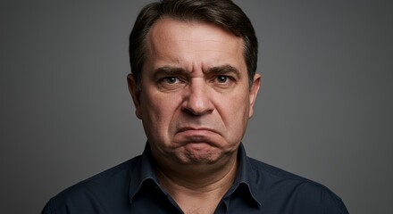 Portrait of a displeased middle-aged man.