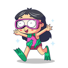 Girl with Snorkel Gear