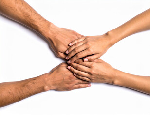 Mano de hombre y mano de mujer unidas en concepto de ayuda o amistad y confianza
