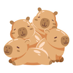 Group of capybara