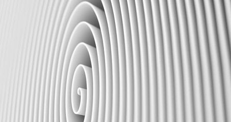 A white spiral in a clean material. Simple and modern style