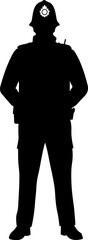 Uk police silhouette vector flat illustration design.